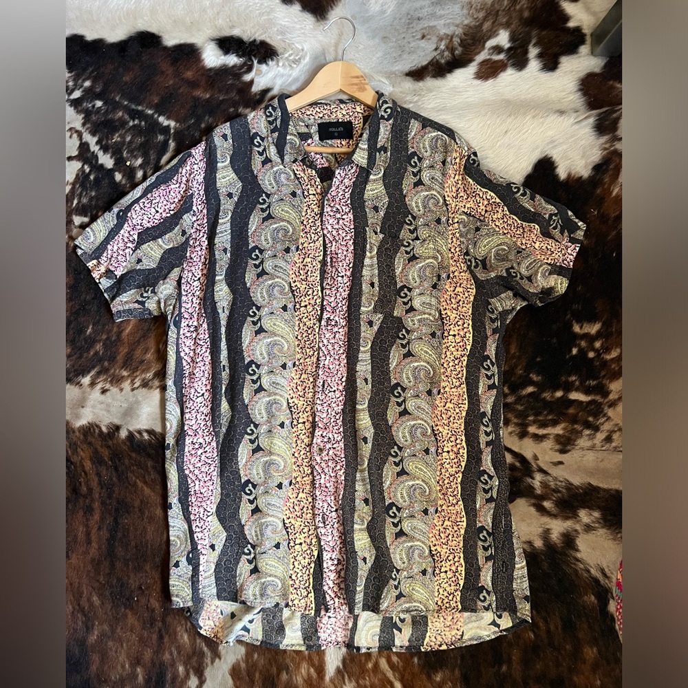 Rollas Men’s Bon Short Sleeve Shirt - XL Paisley Print